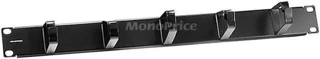 Alt view image 2 of 14 - Monoprice 1U Premium Cable Management With 5 Metal D-Ring, 1.75in (H) X 19in (W)