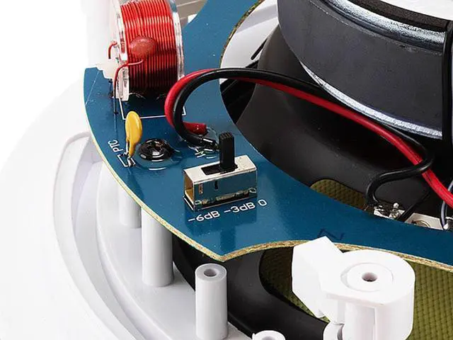 Alt view image 6 of 6 - Monoprice 2-Way Aramid Fiber In-Ceiling Speakers - 8 Inch (Pair) Titanium Silk Dome Tweeters - Caliber Series