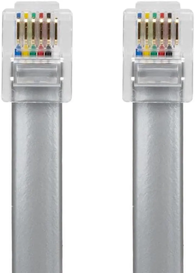 Alt view image 2 of 6 - Monoprice Landline Telephone Cable - 7 Feet - RJ12(6P6C) Straight for Data