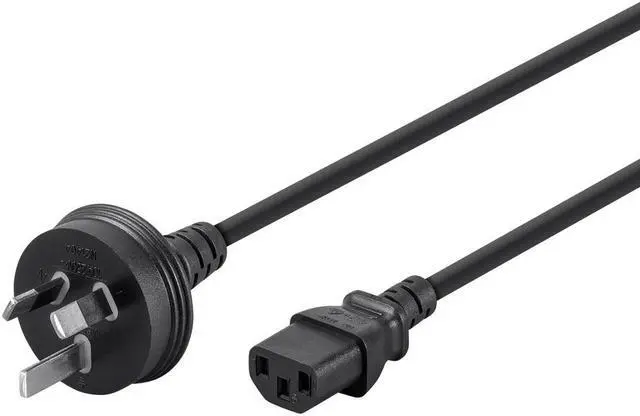 Main image of Monoprice Australian AS/NZS 3112 Male to C13 Female Power Cable - 6 Feet - Black | 18AWG