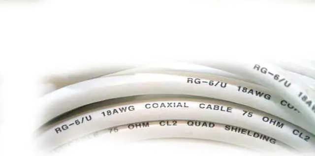 Alt view image 3 of 7 - Monoprice 25ft RG6 (18AWG) 75Ohm, Quad Shield, CL2 Coaxial Cable with F Type Connector - White