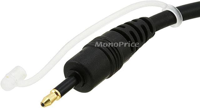 Alt view image 3 of 8 - Monoprice Digital Optical Audio Cable - 6 Feet - TosLink to Mini TosLink Male/Male, 5.0mm Outside Diameter, Gold plated ferrule
