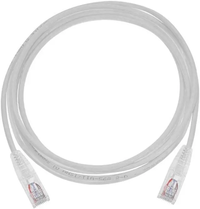 Alt view image 4 of 9 - Monoprice Cat6 Ethernet Patch Cable - 7 feet - White | Snagless RJ45 Stranded 550MHz UTP CMR Riser Rated Pure Bare Copper Wire 28AWG - SlimRun Series