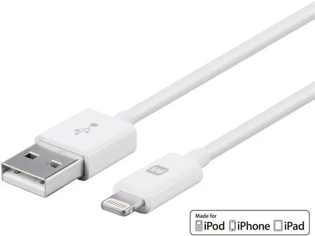 Alt view image 2 of 7 - Monoprice Apple MFi Certified Lightning to USB Charge & Sync Cable - 6 Feet - White | iPhone X, 8, 8 Plus, 7, 7 Plus, 6, 6 Plus, 5S - Select Series