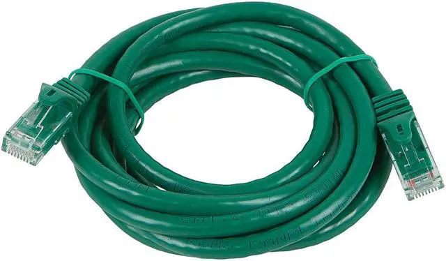 Main image of Monoprice Flexboot Cat5e Ethernet Patch Cable - Network Internet Cord - RJ45, Stranded, 350Mhz, UTP, Pure Bare Copper Wire, 24AWG, 7ft, Green