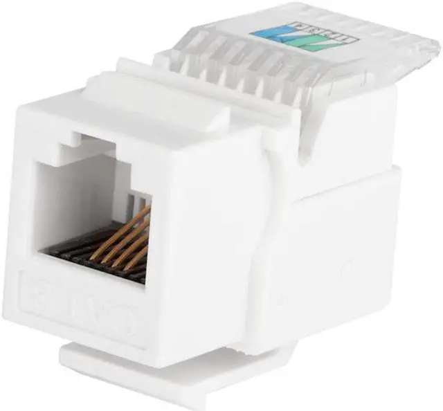 Main image of Monoprice RJ11 Toolless 180-Degree Keystone Jack for 22-26AWG Solid Wire, White