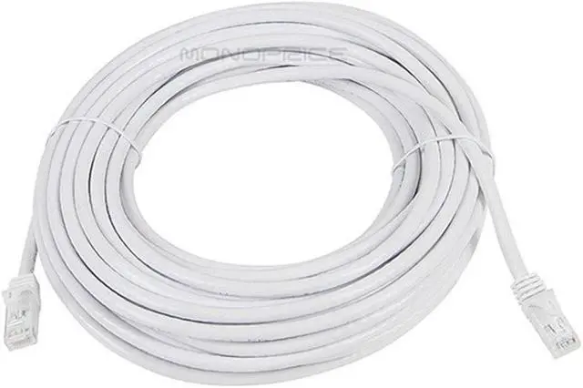 Alt view image 2 of 12 - Monoprice Cat6 Ethernet Patch Cable - 50 Feet - White | Network Internet Cord - RJ45, Stranded, 550Mhz, UTP, Pure Bare Copper Wire, 24AWG - Flexboot Series