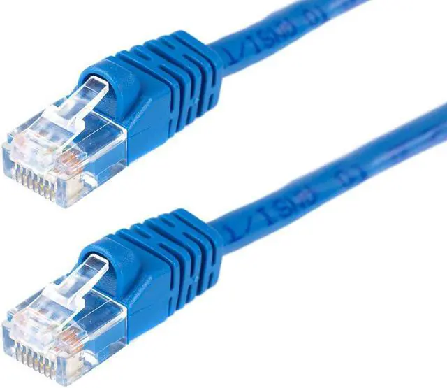 Main image of Monoprice Cat5e Ethernet Patch Cable - 25 Feet - Blue | Network Internet Cord - RJ45, Stranded, 350Mhz, UTP, Pure Bare Copper Wire, 24AWG