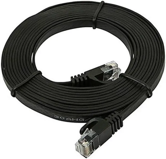 Alt view image 8 of 10 - Monoprice Cat5e Ethernet Patch Cable - 2 Feet - Black | Network Internet Cord - RJ45, Flat,Stranded, 350Mhz, UTP, Pure Bare Copper Wire, 30AWG