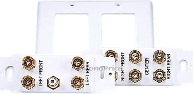 Alt view image 3 of 9 - Monoprice 2-Gang 5.1 Surround Sound Distribution Coupler Wall Plate