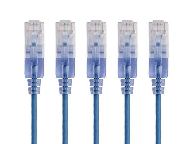 Monoprice SlimRun Cat6A Ethernet Patch Cable - Network Internet Cord Rj45 Stranded Utp Pure Bare Copper Wire 30awg 6in 10 Color 10 Pack