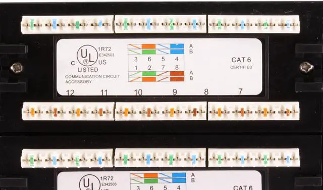 Alt view image 2 of 20 - Monoprice 48-port Cat6 Patch Panel, 110 Type (568A/B Compatible) Black Painted Steel Panel, UL Listed