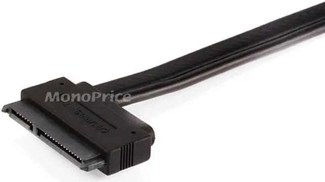 Alt view image 2 of 15 - Monoprice 108492 19-Inch eSATAp to SATA 22-Pin Cable, Black