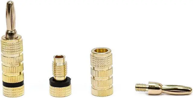 Alt view image 3 of 7 - Monoprice High Quality Gold Plated Speaker Banana Plugs – 5 Pairs – Closed Screw Type, For Speaker Wire, Home Theater, Wall Plates And More