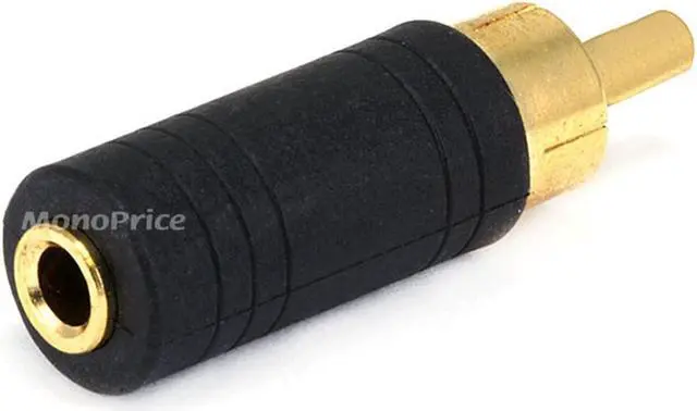 Alt view image 4 of 7 - Monoprice RCA Plug to 3.5mm TRS Stereo Jack Adapter, Gold Plated