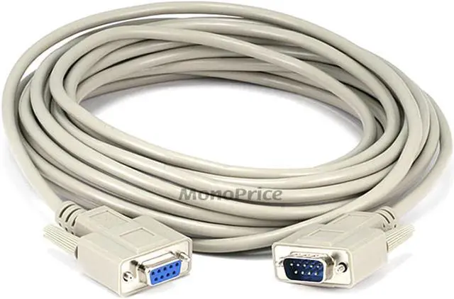 Main image of Monoprice 25ft Molded DB9 Male/Female Serial Cable