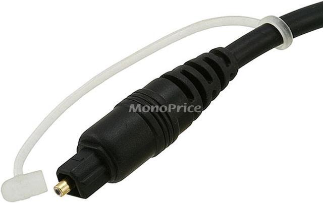 Alt view image 2 of 8 - Monoprice Digital Optical Audio Cable - 6 Feet - TosLink to Mini TosLink Male/Male, 5.0mm Outside Diameter, Gold plated ferrule