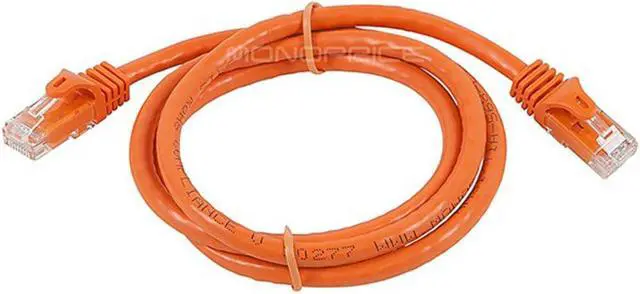 Alt view image 2 of 9 - Monoprice Cat6 Ethernet Patch Cable - 3 Feet - Orange | Network Internet Cord - RJ45, Stranded, 550Mhz, UTP, Pure Bare Copper Wire, 24AWG - Flexboot Series