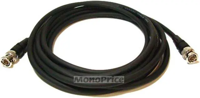 Main image of Monoprice Audio/Video Coaxial Cable - 12 Feet - Black | RG-59U BNC Male/ BNC Male, 75ohm