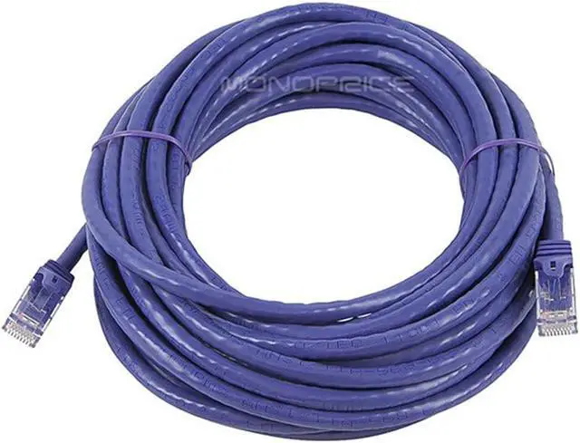 Alt view image 3 of 3 - Monoprice Cat6 Ethernet Patch Cable - 25 Feet - Purple | Network Internet Cord - RJ45, Stranded, 550Mhz, UTP, Pure Bare Copper Wire, 24AWG - Flexboot Series