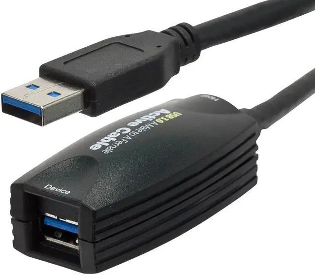 Main image of Monoprice USB 3.0 Active Extension Cable - 5 Meter - Black | USB Type-A Male to USB Type-A Female, 10 times faster than USB 2.0