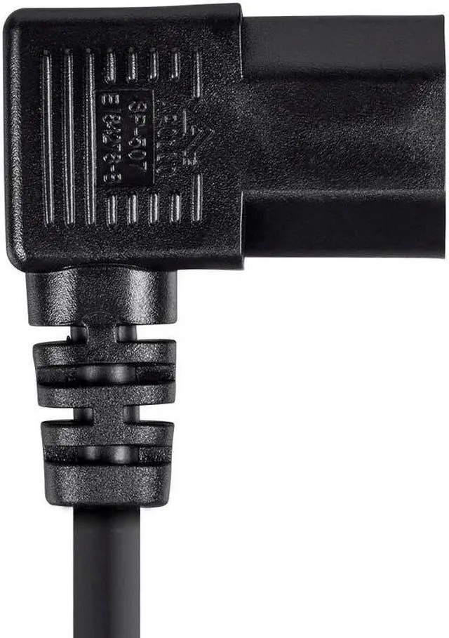Alt view image 6 of 6 - Monoprice 6ft 14AWG Power Cord w/ 3 Conductor PC Power Connector Socket, 15A (NEMA 5-15P to Right Angle IEC-320-C13)