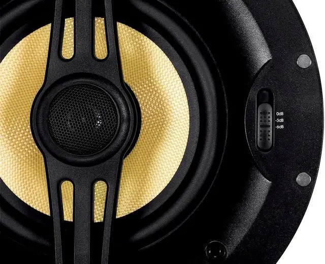 Alt view image 4 of 6 - Monoprice 2-Way Aramid Fiber Back Ceiling Speakers - 6.5 Inch - Black With Covered Crossover (Pair)