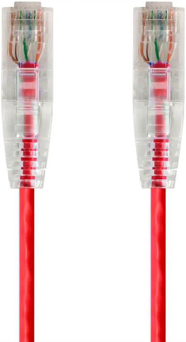 Main image of Monoprice Cat6 Ethernet Patch Cable - 2 feet - Red | Snagless RJ45 Stranded 550MHz UTP CMR Riser Rated Pure Bare Copper Wire 28AWG - SlimRun Series