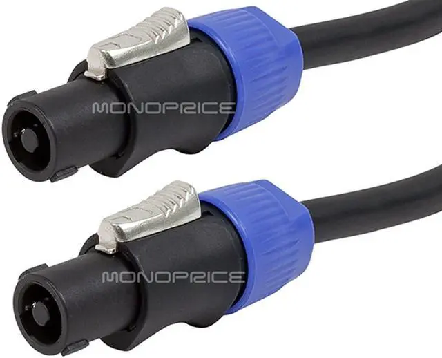 Alt view image 3 of 10 - Monoprice Pro Audio Cable - 10 Feet - Black | 2-conductor NL4 Female to NL4 Female Speaker Twist Connector Cable, 12AWG With Spring-Loaded Lock