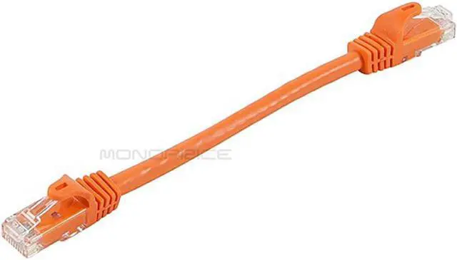 Alt view image 2 of 5 - Monoprice Cat6 Ethernet Patch Cable - 0.5 Feet - Orange | Network Internet Cord - RJ45, Stranded, 550Mhz, UTP, Pure Bare Copper Wire, 24AWG - Flexboot Series