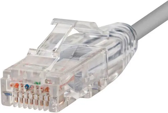 Alt view image 3 of 20 - Monoprice Cat6 Ethernet Patch Cable - 5 feet - Gray | Snagless RJ45 Stranded 550MHz UTP CMR Riser Rated Pure Bare Copper Wire 28AWG - SlimRun Series