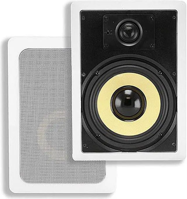 Main image of Monoprice 2-Way Fiber In-Wall Speakers - 8 Inch (Pair) Titanium Silk Dome Tweeters - Caliber Series