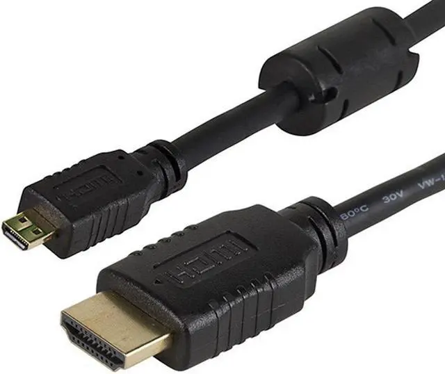 Alt view image 10 of 15 - Monoprice High Speed HDMI Cable - 1.5 Feet - Black | With HDMI Micro Connector, 4K @ 24Hz, 10.2Gbps, 34AWG