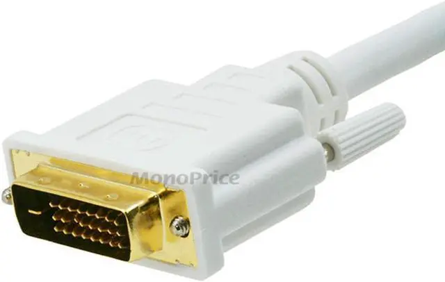 Alt view image 3 of 15 - Monoprice DisplayPort to DVI Cable - 15 Feet - White | 28AWG, Pure Copper Cores