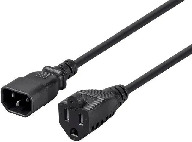 Main image of Monoprice Inc. Power Adapter Cord Cable-Black 6Ft