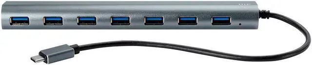 Alt view image 3 of 9 - Monoprice 7 Port USB-C Hub - Aluminum, SuperSpeed Transfer Rates, Compatible With Apple MacBook, Google Chromebook & More