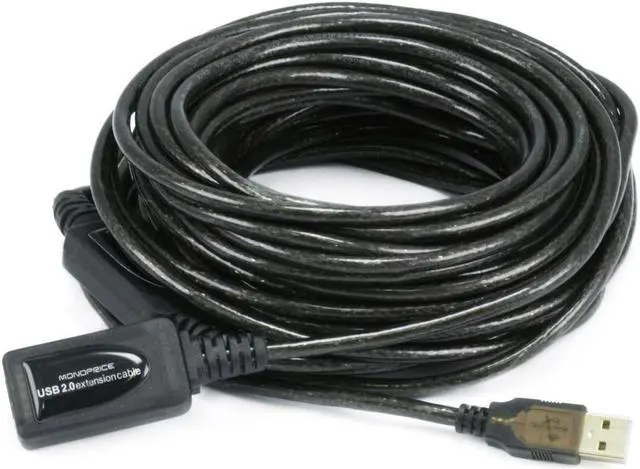 Main image of Monoprice USB Type-A Male to Type-A Female 2.0 Extension Cable - Active, 28/24AWG, Repeater, Kinect, and PS3 Move Compat