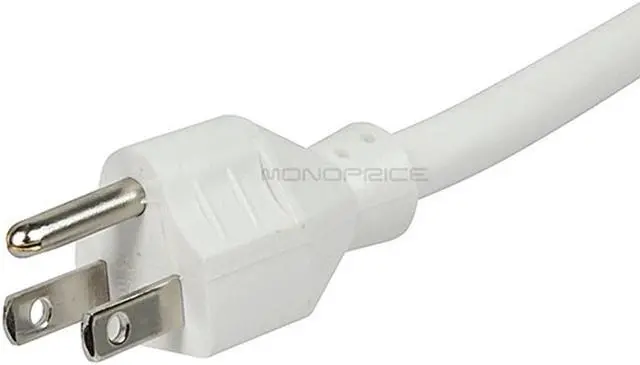 Alt view image 4 of 8 - Monoprice Power & Surge - 6 Outlet Slim Surge Protector Power Strip - 3 Feet - - White | Cord UL Rated 540 Joules With Power/Circuit Breaker Switch