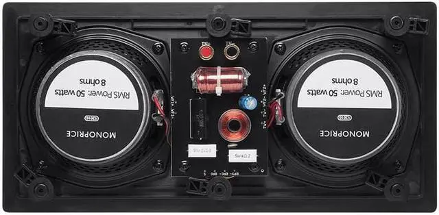 Alt view image 4 of 13 - Monoprice 2-Way Carbon Fiber In-Wall Center Channel Speaker - Dual 5.25 Inch (Single) - Alpha Series