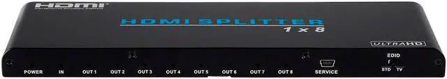 Alt view image 4 of 8 - Monoprice Blackbird 4K Pro 1x8 HDMI Splitter With HDCP 2.2 and EDID Support | Delivers Up to 10.2 Gbps Bandwidth