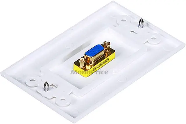 Alt view image 2 of 5 - Monoprice 1-Port SVGA Coupler Female/Female Wall Plate - Gold Plated