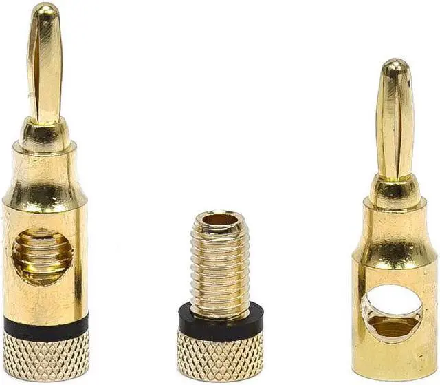 Alt view image 3 of 11 - Monoprice High Quality Gold Plated Speaker Banana Plugs – 5 Pairs – Open Screw Type, For Speaker Wire, Home Theater, Wall Plates And More