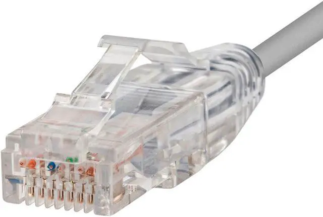 Alt view image 3 of 8 - Monoprice Cat6 Ethernet Patch Cable - 14 feet - Gray | Snagless RJ45 Stranded 550MHz UTP CMR Riser Rated Pure Bare Copper Wire 28AWG - SlimRun Series