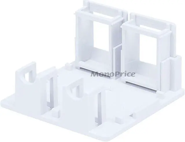 Alt view image 7 of 10 - Monoprice 2-port Keystone Surface Mount Box - White
