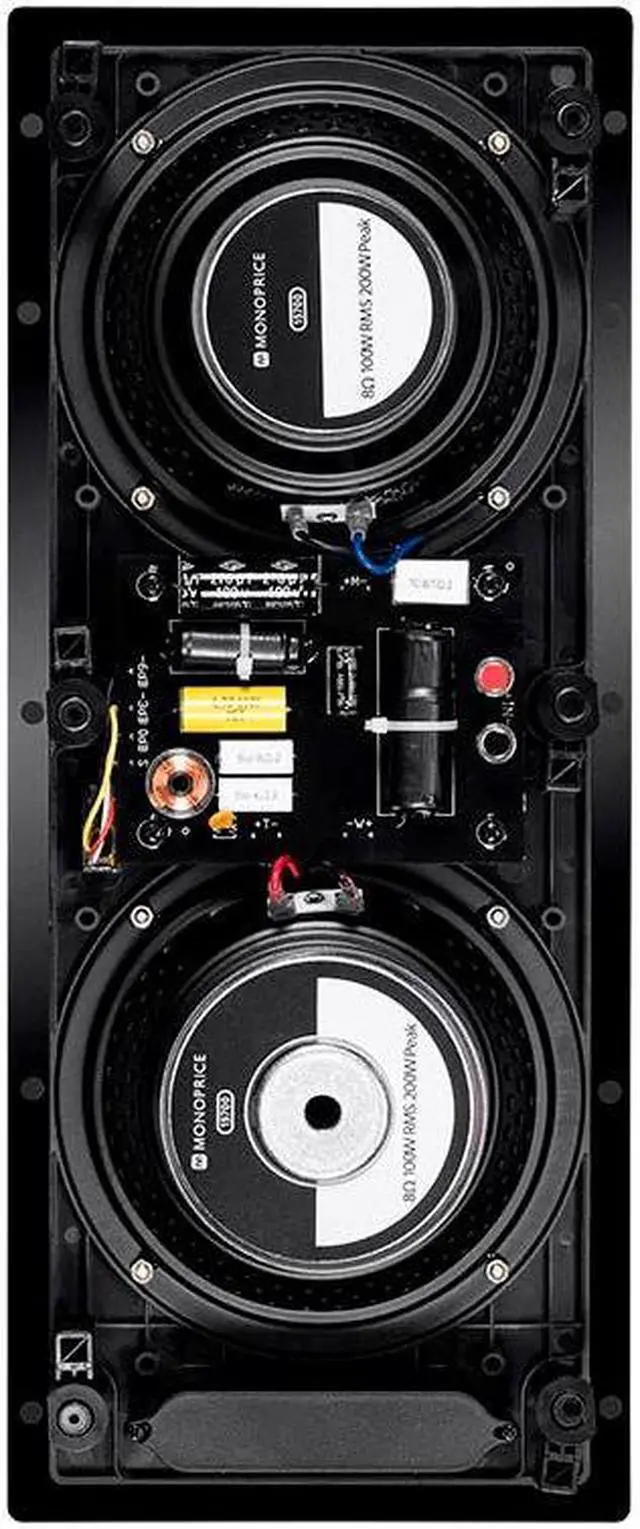 Alt view image 4 of 12 - Monoprice 3-Way Carbon Fiber In-Wall Column Speaker - 6.5 Inch With Ribbon Tweeter (Each) - Amber Series