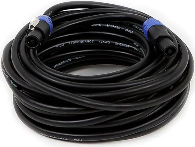 Alt view image 4 of 10 - Monoprice Pro Audio Cable - 50 Feet - Black | 2-conductor NL4 Female to NL4 Female Speaker Twist Connector Cable, 12AWG With Spring-Loaded Lock