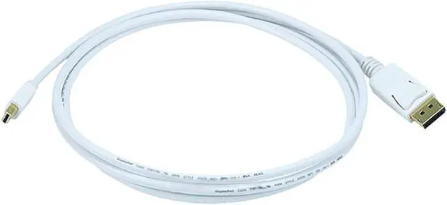 Alt view image 4 of 13 - Monoprice 6ft Gold Plated 32AWG Mini DisplayPort to DisplayPort Cable - White