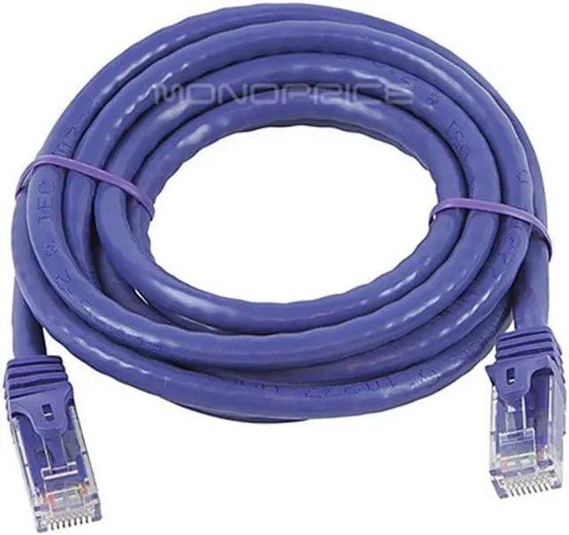 Alt view image 3 of 3 - Monoprice Cat6 Ethernet Patch Cable - 7 Feet - Purple | Network Internet Cord - RJ45, Stranded, 550Mhz, UTP, Pure Bare Copper Wire, 24AWG - Flexboot Series