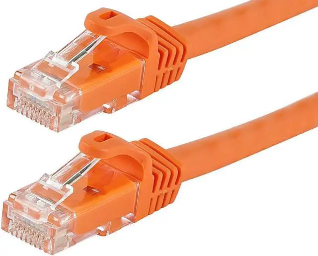 Alt view image 3 of 7 - Monoprice Cat6 Ethernet Patch Cable - 5 Feet - Orange | Network Internet Cord - Snagless RJ45, Stranded, 550Mhz, UTP, Pure Bare Copper Wire, 24AWG - Flexboot Series