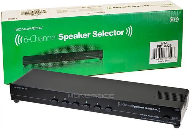 Alt view image 3 of 4 - Monoprice 6-Channel Speaker Selector With Built-In Impedance-Matching Circuitry For Home Theater Audio